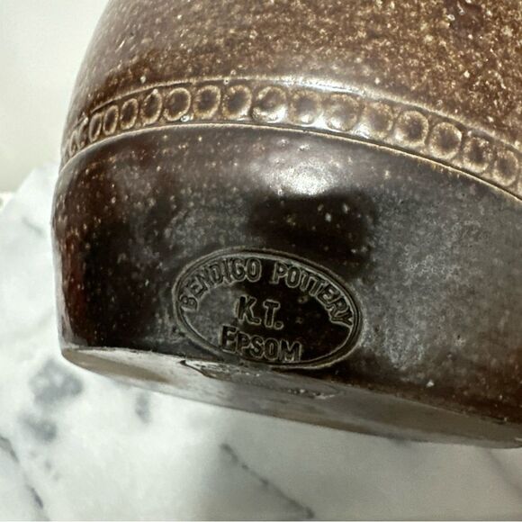 Bendigo Salt Cellar hand made Australian pottery embossed SALT marked PD - Picture 5 of 16